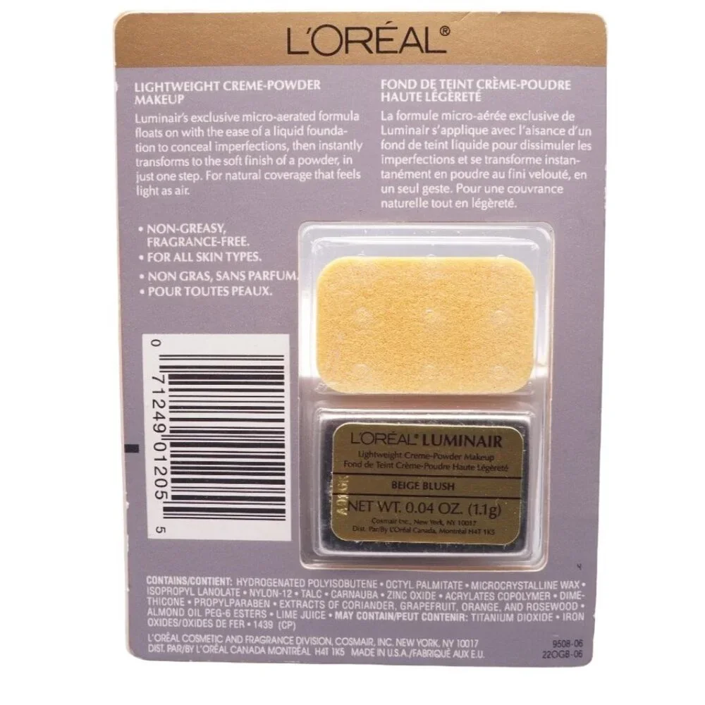 Vintage L’Oreal Luminaire Creme Powder Makeup Beige Blush Trial Size NEW